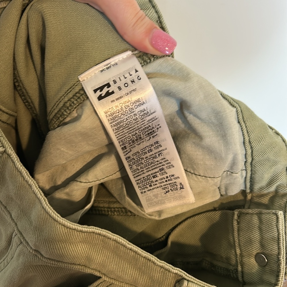 Billabong Leia Green Cargo Jeans Pants - Picture 8 of 8